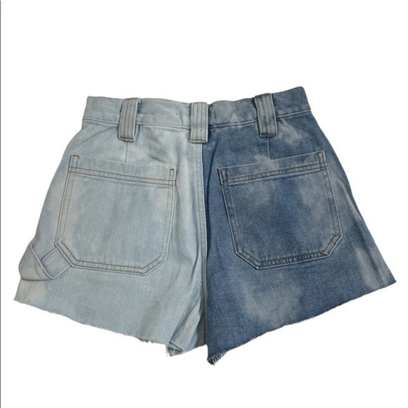 Pacsun jean woman’s shorts two blue cotton carpenter New size 26 - Picture 6 of 6